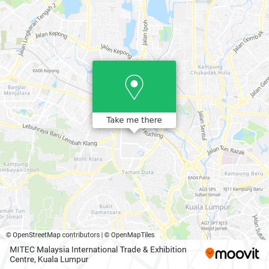 Peta MITEC Malaysia International Trade & Exhibition Centre