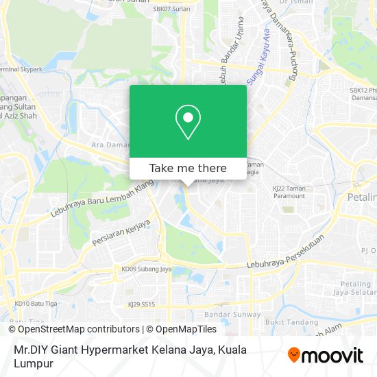 Peta Mr.DIY Giant Hypermarket Kelana Jaya