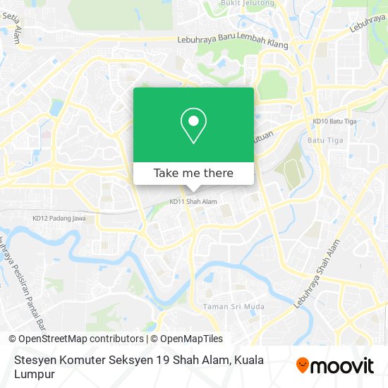 Peta Stesyen Komuter Seksyen 19 Shah Alam