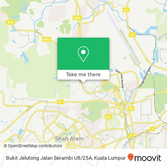 Bukit Jelutong Jalan Serambi U8 / 25A map