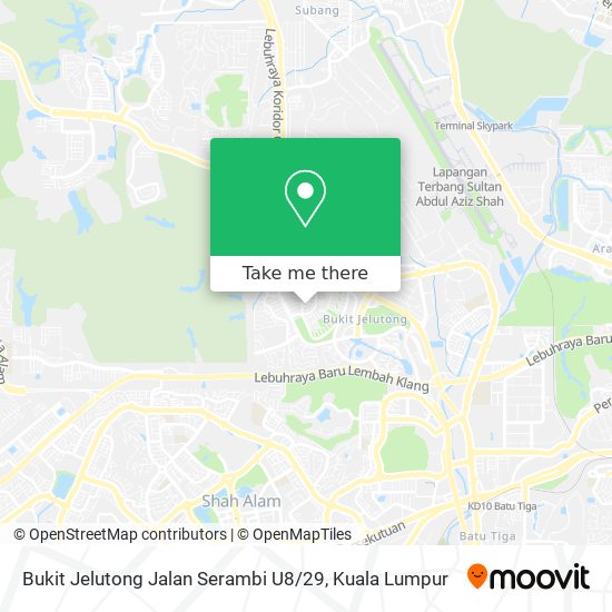 Peta Bukit Jelutong Jalan Serambi U8 / 29