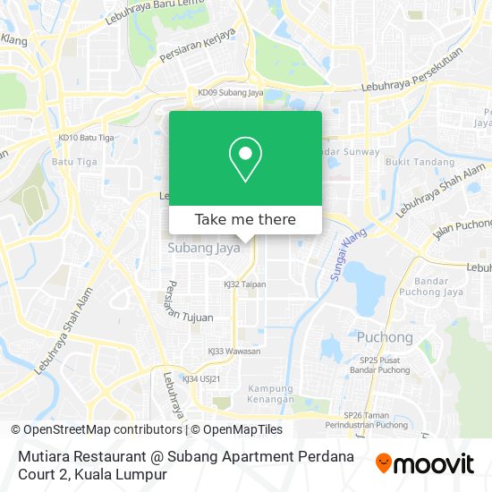 Mutiara Restaurant @ Subang Apartment Perdana Court 2 map