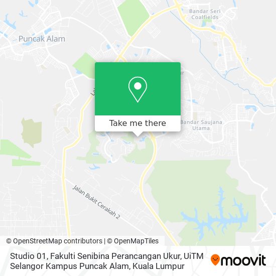 Studio 01, Fakulti Senibina Perancangan Ukur, UiTM Selangor Kampus Puncak Alam map