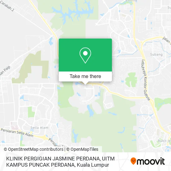 Peta KLINIK PERGIGIAN JASMINE PERDANA, UITM KAMPUS PUNCAK PERDANA