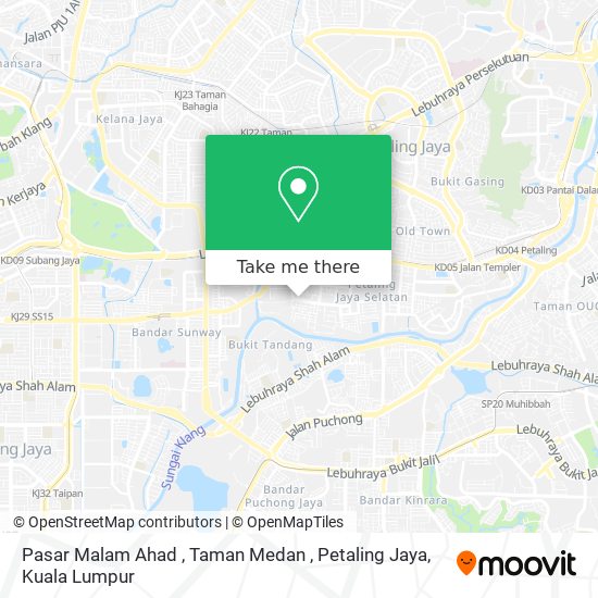 Peta Pasar Malam Ahad , Taman Medan , Petaling Jaya