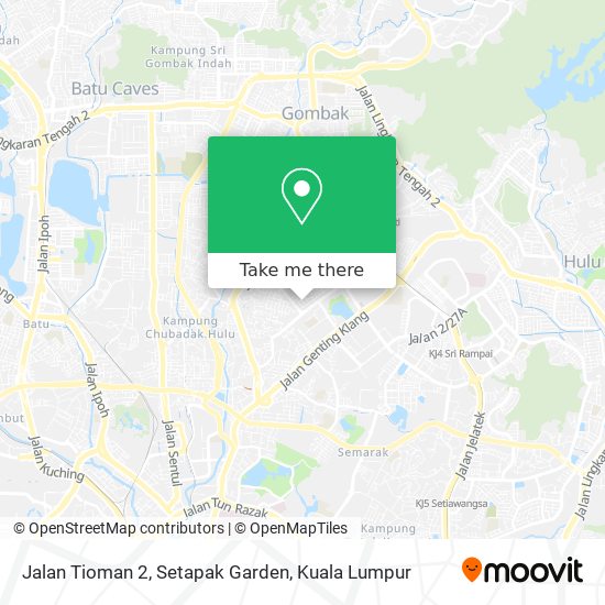 Jalan Tioman 2, Setapak Garden map