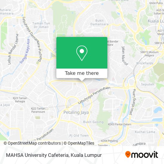 MAHSA University Cafeteria map