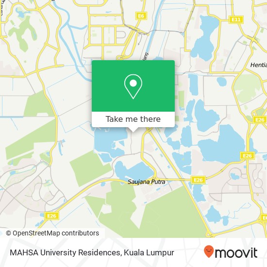 MAHSA University Residences map