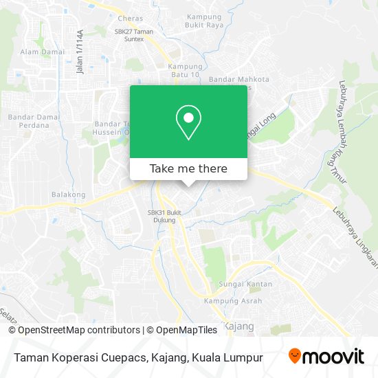 Peta Taman Koperasi Cuepacs, Kajang