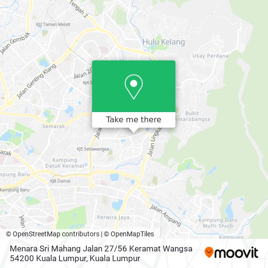 Peta Menara Sri Mahang Jalan 27 / 56 Keramat  Wangsa 54200 Kuala Lumpur