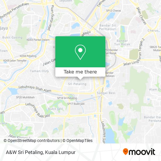 A&W Sri Petaling map