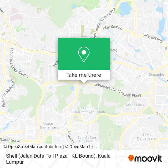 Shell (Jalan Duta Toll Plaza - KL Bound) map