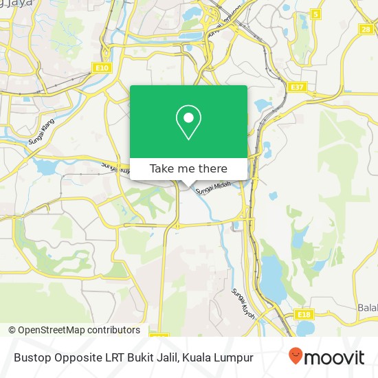 Bustop Opposite LRT Bukit Jalil map