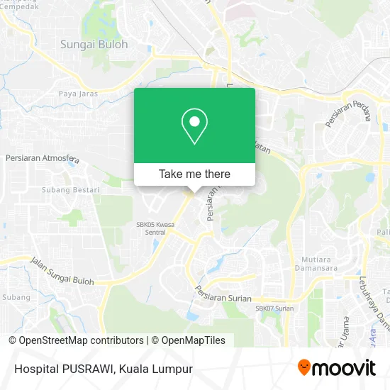 Hospital PUSRAWI map