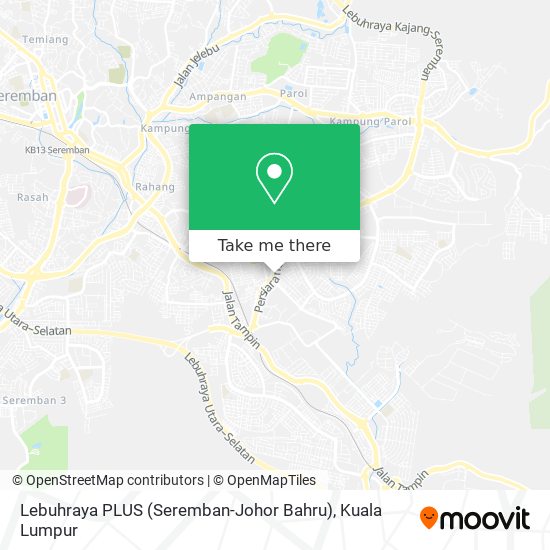 Peta Lebuhraya PLUS (Seremban-Johor Bahru)