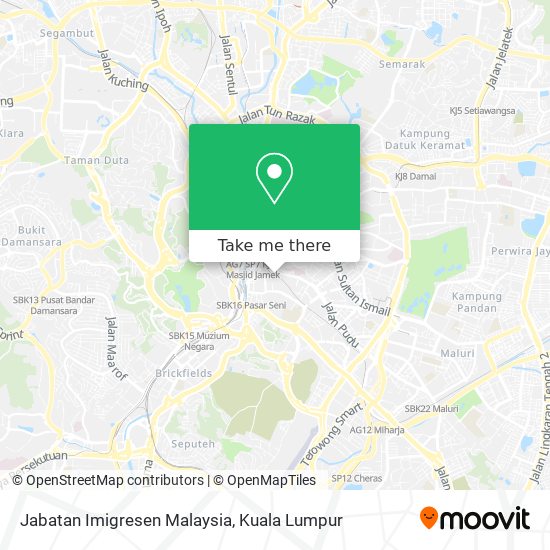 Jabatan Imigresen Malaysia map