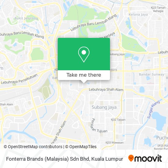 Peta Fonterra Brands (Malaysia) Sdn Bhd