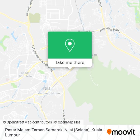 Peta Pasar Malam Taman Semarak, Nilai (Selasa)