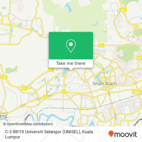 C-2-BK19 Universiti Selangor (UNISEL) map