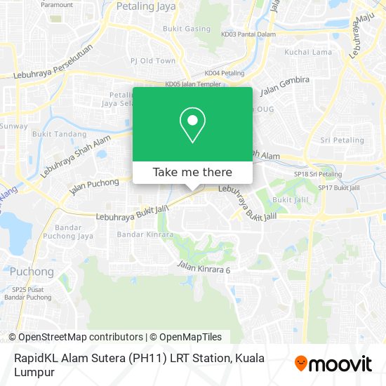 RapidKL Alam Sutera (PH11) LRT Station map