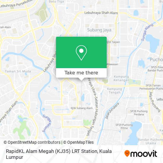 Peta RapidKL Alam Megah (KJ35) LRT Station