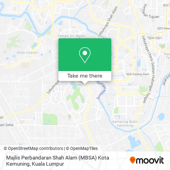 Peta Majlis Perbandaran Shah Alam (MBSA) Kota Kemuning