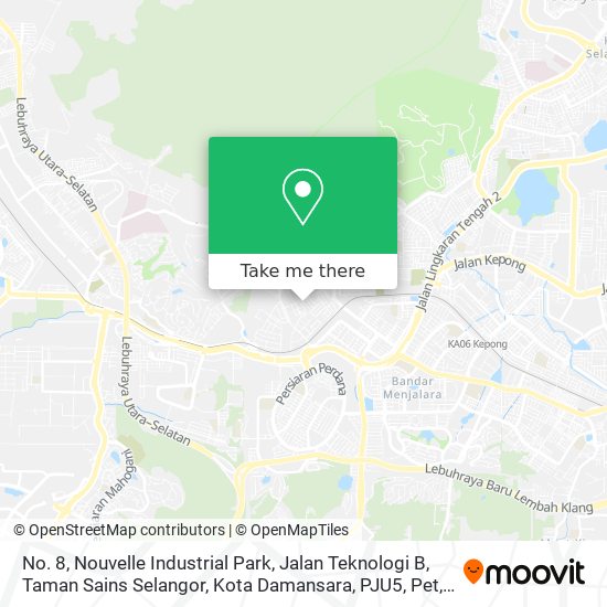 No. 8, Nouvelle Industrial Park, Jalan Teknologi B, Taman Sains Selangor, Kota Damansara, PJU5, Pet map