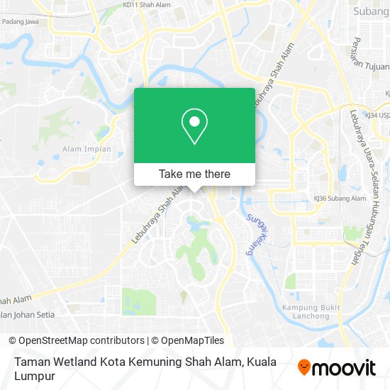 Taman Wetland Kota Kemuning Shah Alam map