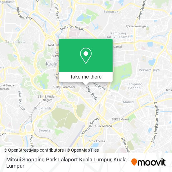 Peta Mitsui Shopping Park Lalaport Kuala Lumpur