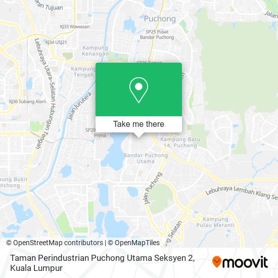 Peta Taman Perindustrian Puchong Utama Seksyen 2