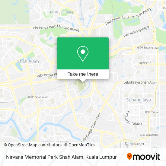Nirvana Memorial Park Shah Alam map