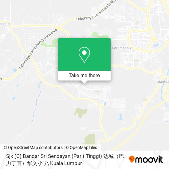 Sjk (C) Bandar Sri Sendayan (Parit Tinggi) 达城（巴力丁宜）华文小学 map