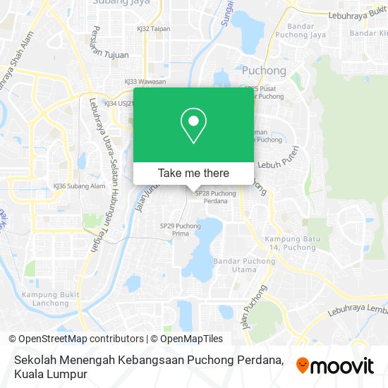 Peta Sekolah Menengah Kebangsaan Puchong Perdana