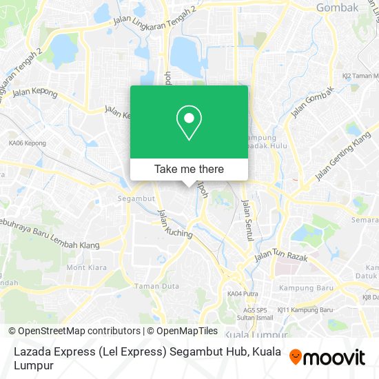 Peta Lazada Express (Lel Express) Segambut Hub