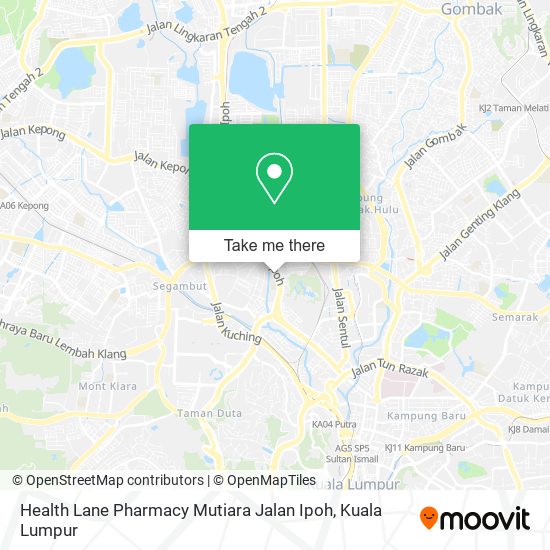 Peta Health Lane Pharmacy Mutiara Jalan Ipoh