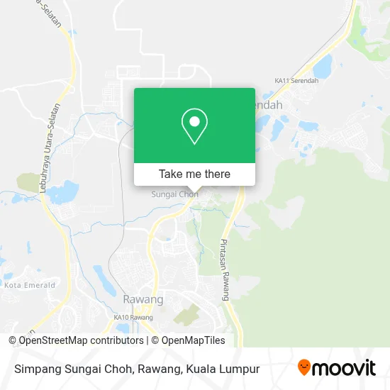 Simpang Sungai Choh, Rawang map