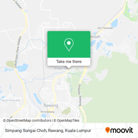 Simpang Sungai Choh, Rawang map