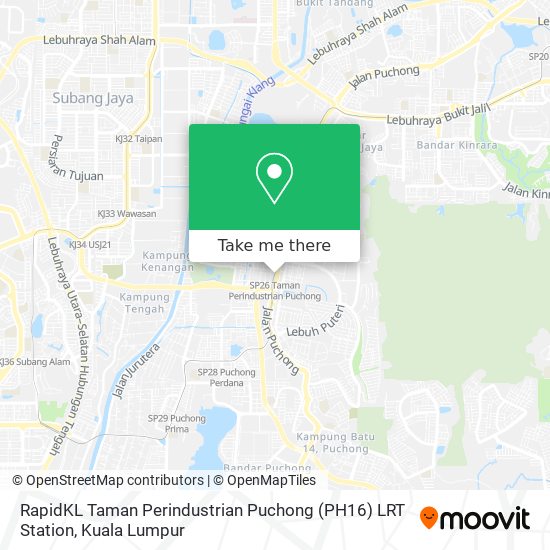 Peta RapidKL Taman Perindustrian Puchong (PH16) LRT Station