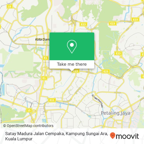 Peta Satay Madura Jalan Cempaka, Kampung Sungai Ara