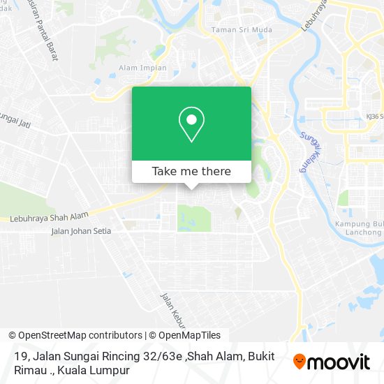 Peta 19, Jalan Sungai Rincing 32 / 63e ,Shah Alam, Bukit Rimau .