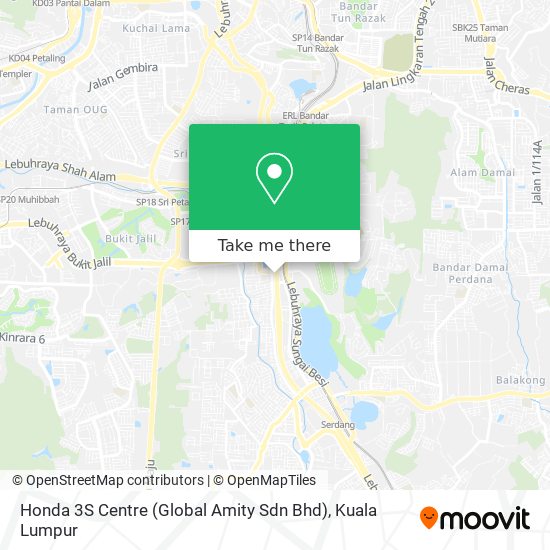 Peta Honda 3S Centre (Global Amity Sdn Bhd)