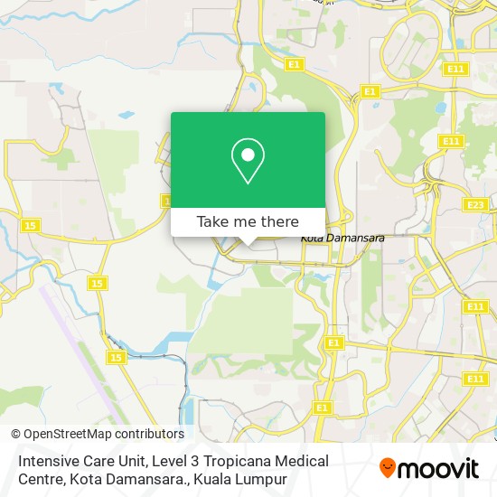 Peta Intensive Care Unit, Level 3 Tropicana Medical Centre, Kota Damansara.