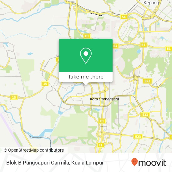 Blok B Pangsapuri Carmila map