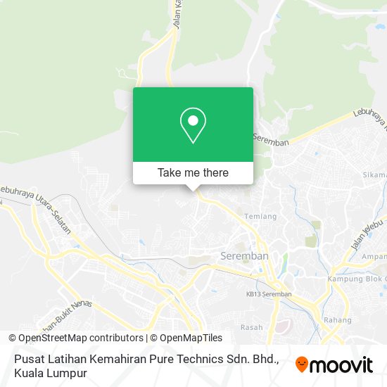Peta Pusat Latihan Kemahiran Pure Technics Sdn. Bhd.
