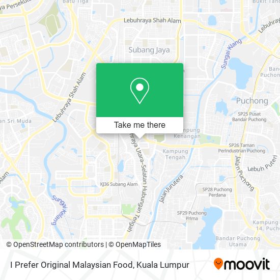 I Prefer Original Malaysian Food map