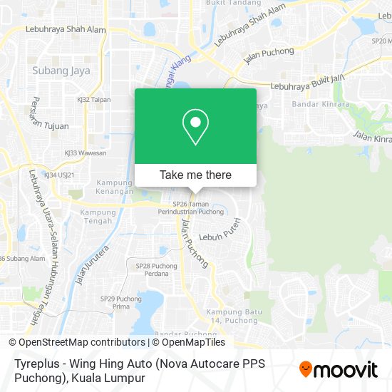 Tyreplus - Wing Hing Auto (Nova Autocare PPS Puchong) map