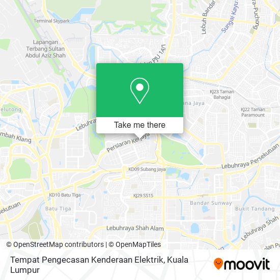 Tempat Pengecasan Kenderaan Elektrik map