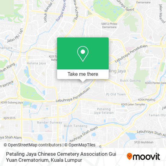 Petaling Jaya Chinese Cemetery Association Gui Yuan Crematorium map