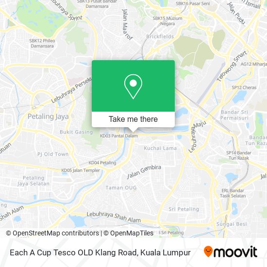 Each A Cup Tesco OLD Klang Road map