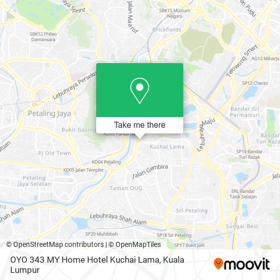 OYO 343 MY Home Hotel Kuchai Lama map